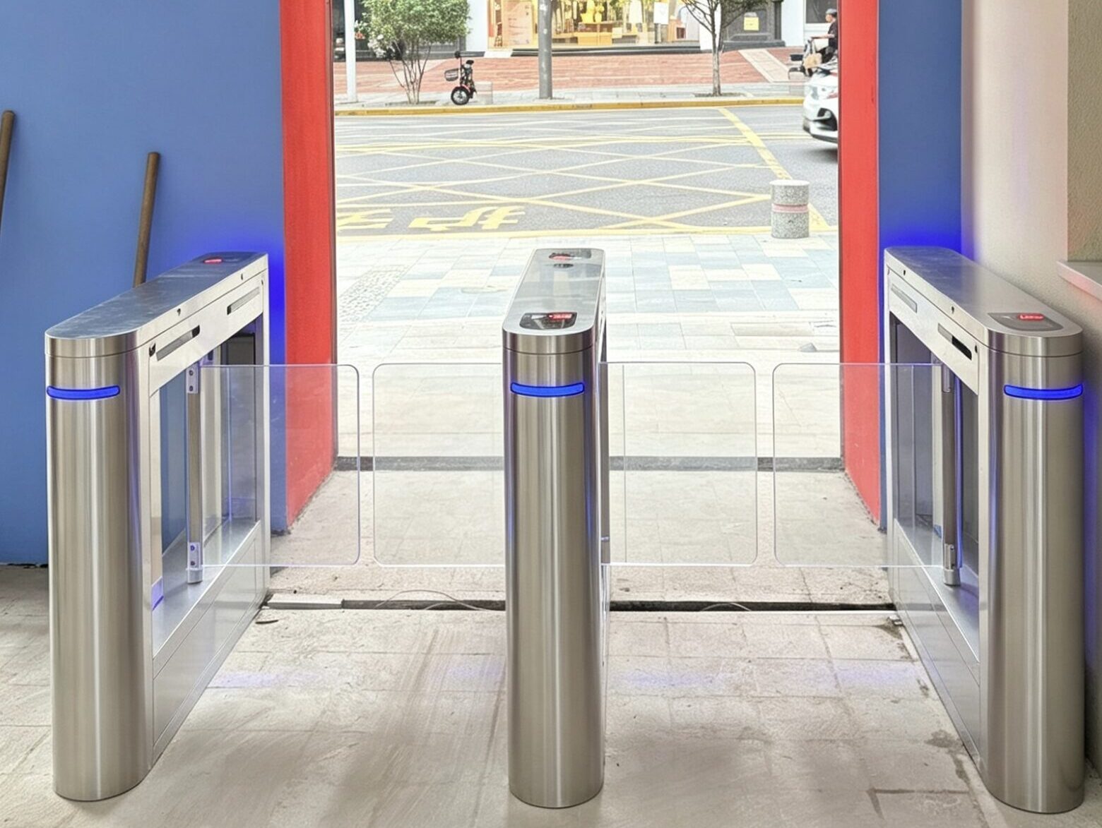 swing turnstile installation at kindergarten entrance - Desheng DS-BZ-306